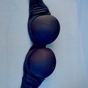 Black Strapless Push Up Bra